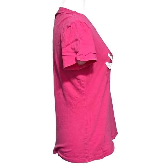 Aeropostale Womens Juniors T Shirt XL Spellout Pink Embroidered 100% Cotton - Picture 7 of 9
